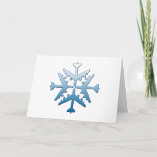 B-52 Aircraft Snowflake Holiday Card