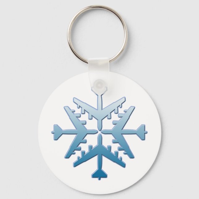 B-52 Aircraft Snowflake Key Ring (Front)