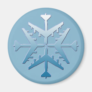 B-52 Aircraft Snowflake Magnet