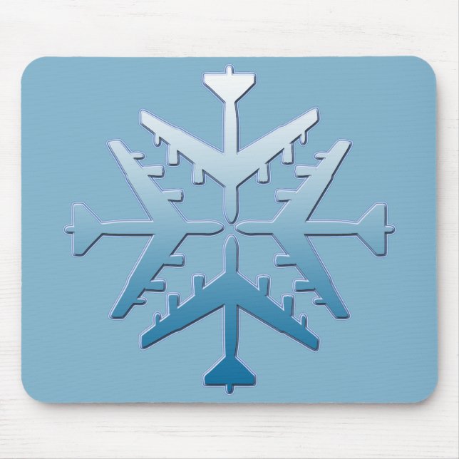 B-52 Aircraft Snowflake Mouse Pad (Front)