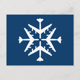 B-52 Aircraft Snowflake Postcard