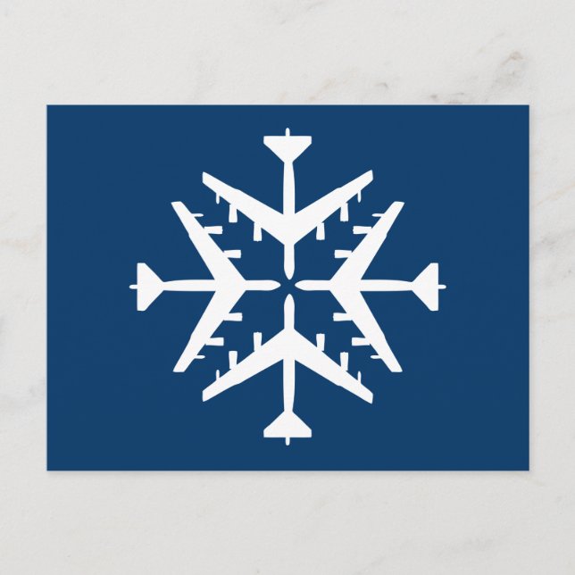 B-52 Aircraft Snowflake Postcard (Front)