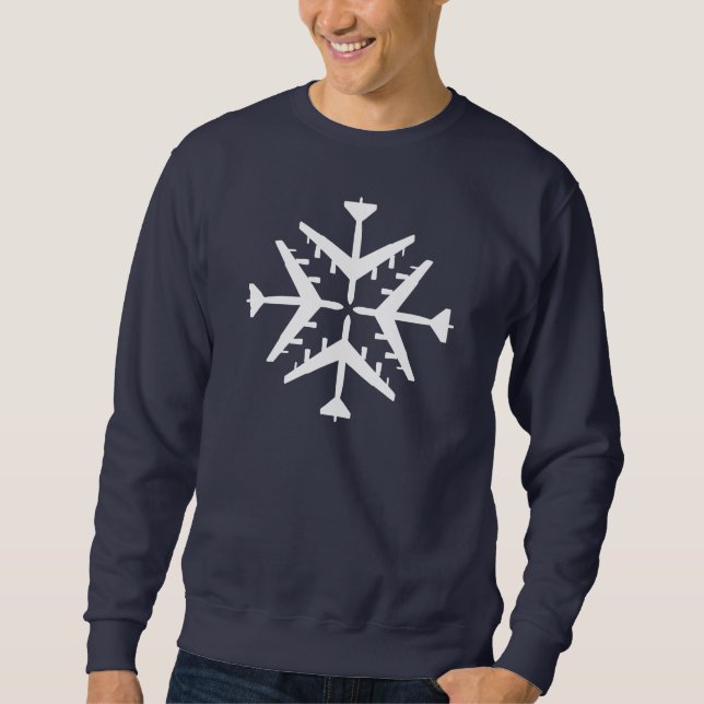 B-52 Aircraft Snowflake Sweatshirt (Front)