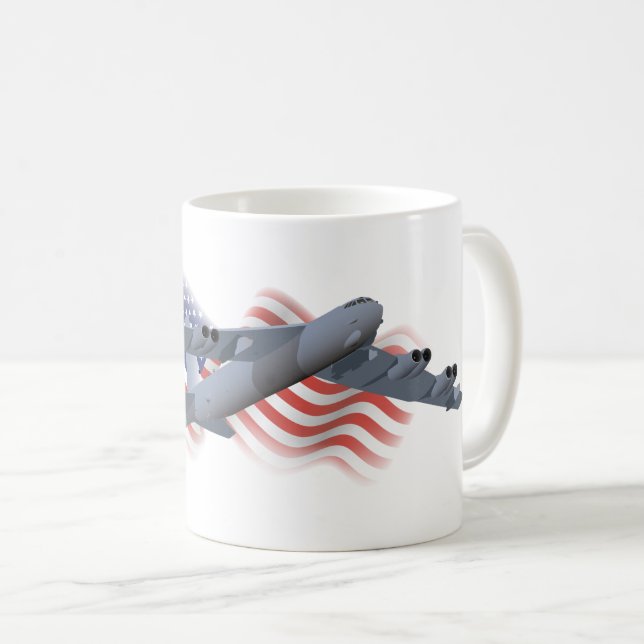B-52 Strategic Bomber with American Flag Coffee Mug (Front Right)