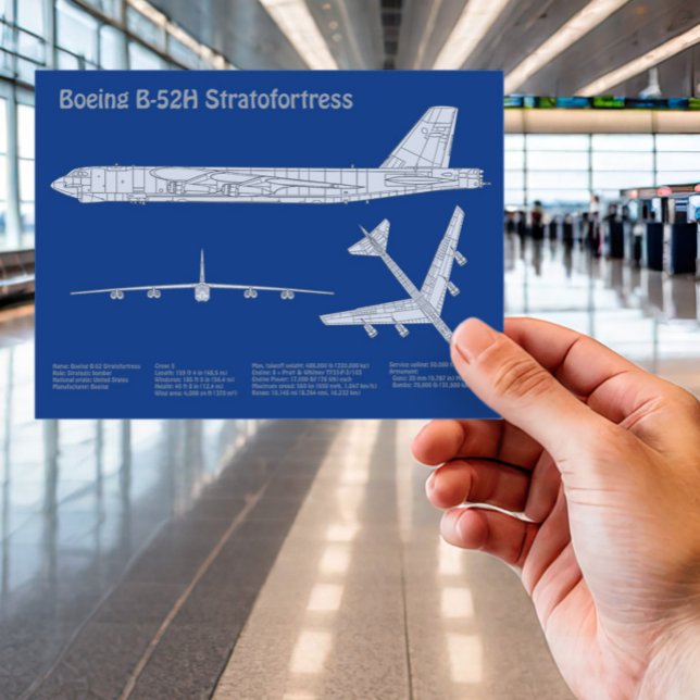 B-52 Stratofortress - Aeroplane Blueprint Plans AB Postcard (Creator Uploaded)