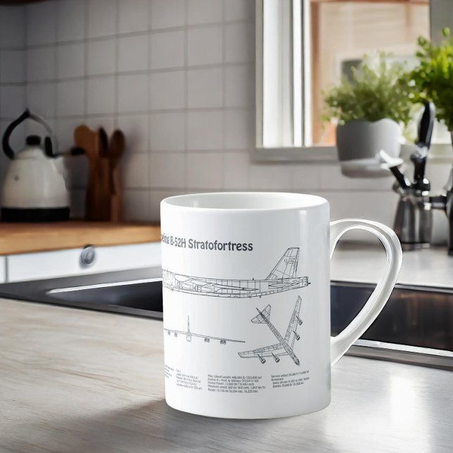 B-52 Stratofortress - Aeroplane Blueprint Plans BD Coffee Mug (Creator Uploaded)