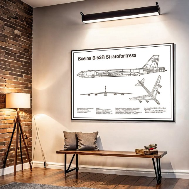 B-52 Stratofortress - Aeroplane Blueprint Plans BD Poster (Creator Uploaded)