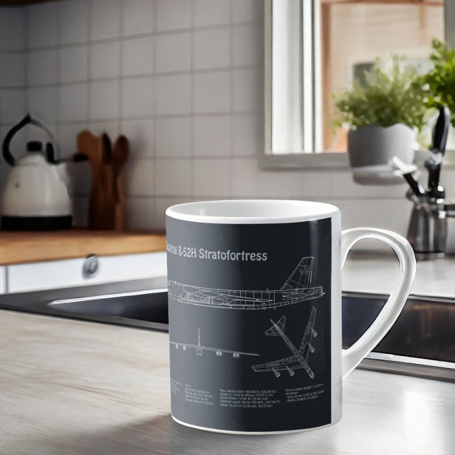 B-52 Stratofortress - Aeroplane Blueprint Plans PD Coffee Mug (Creator Uploaded)