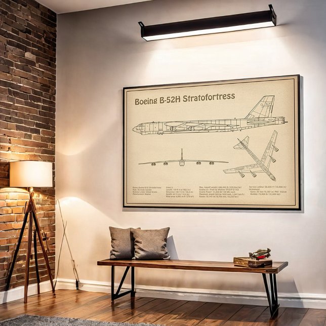 B-52 Stratofortress - Aeroplane Blueprint Plans SD Poster (Creator Uploaded)