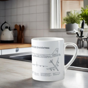 B-52 Stratofortress - Airplane Blueprint Plans BD Coffee Mug