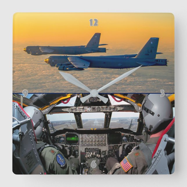 B-52H STRATOFORTRESS SQUARE WALL CLOCK (Front)