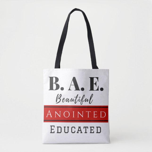 B.A.E. Tote Bag With Black Straps (Christian) (Front)