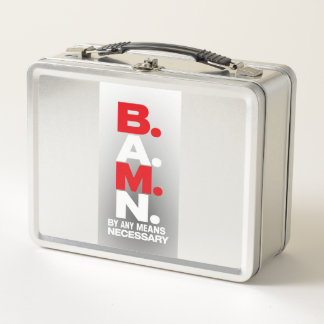 B.A.M.N. Stacked Bold Letters By Any Means Necessa Metal Lunch Box