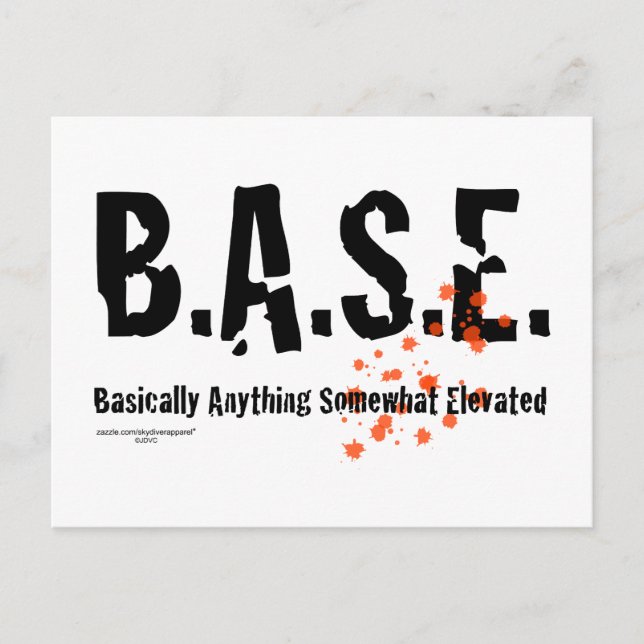 B.A.S.E. Jumping Skydiver Postcard (Front)