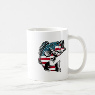 B American Usa Flag Fishing Coffee Mug