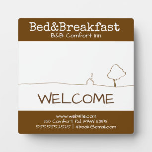 B&B Comfort Inn welcome Plaque
