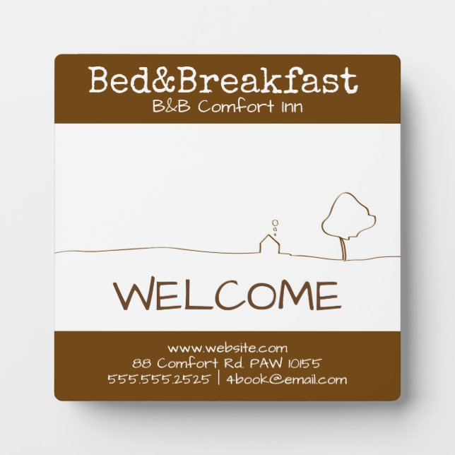B&B Comfort Inn welcome Plaque (Front)