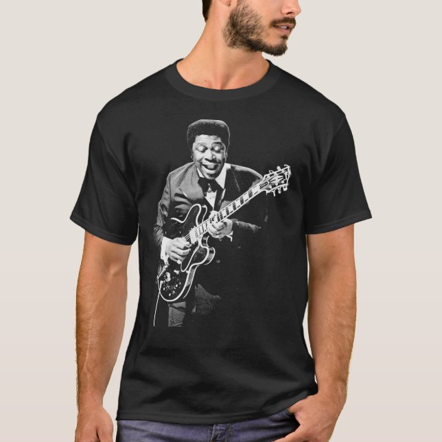 B.B King Playing Guitar Premium T-Shirt (Front)