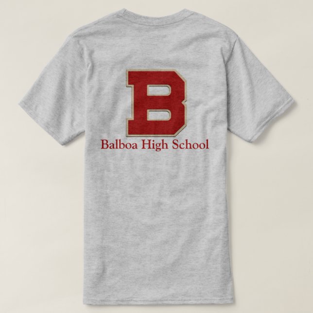 "B" Balboa High School Felt Style T-Shirt (Design Back)