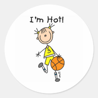 B-Ball I'm Hot Classic Round Sticker