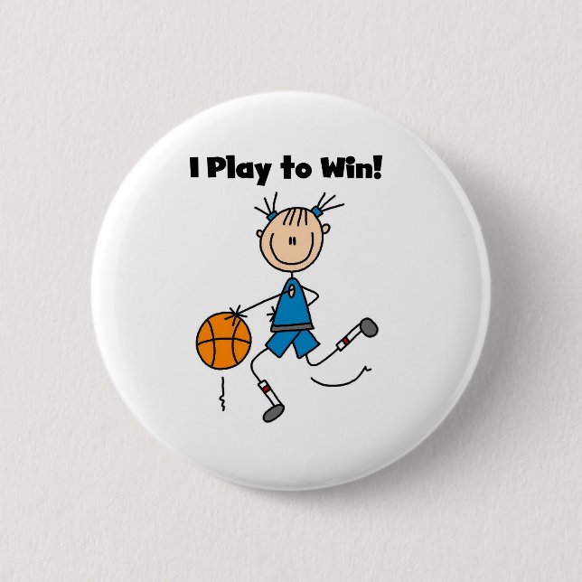 B-Ball Play to Win 6 Cm Round Badge (Front)