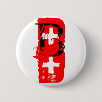 B+ Blood Type Button