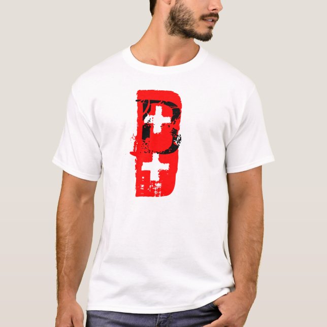 B+ = blood type T-Shirt (Front)