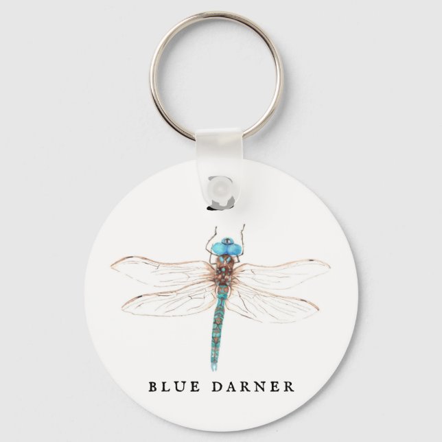 "B" Blue Darner  Key Ring (Front)
