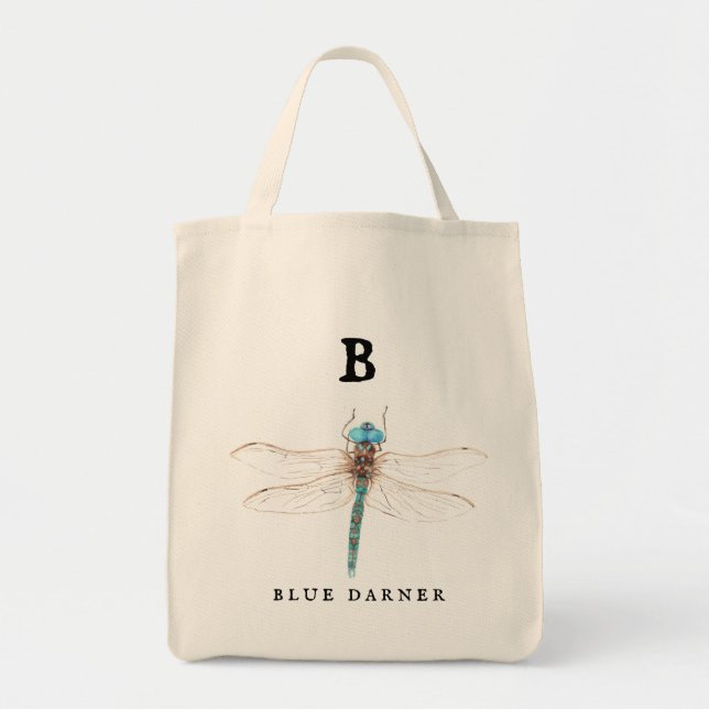 "B" Blue Darner  Tote Bag (Front)