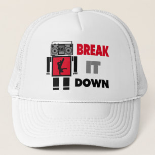 B Boy Boombox Robot Break It Down Trucker Hat