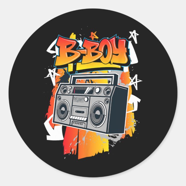 B-boy Hip-hop Break Dancing  Classic Round Sticker (Front)