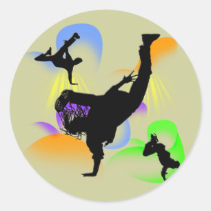 B-boying Classic Round Sticker