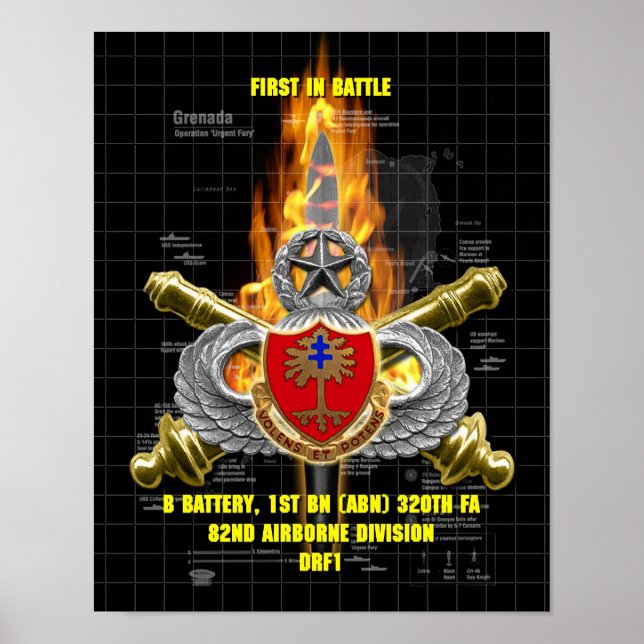 B Btry. 1st BN (ABN) 320th FA of the 82nd Airborne Poster (Front)