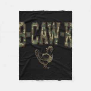 B-caw-k Funny Chicken Military Camo Army Soldier T Fleece Blanket