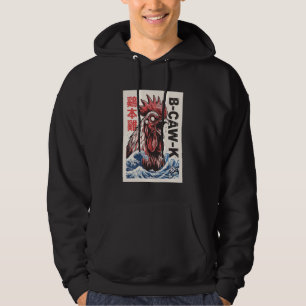 B-Caw-K Funny Giant Chicken Japanese Monster Poste Hoodie
