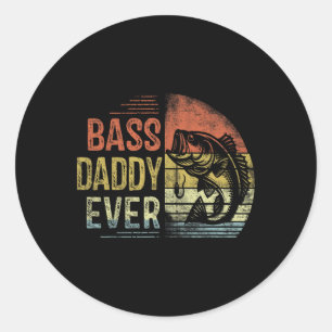 B Daddy Ever Fishing Gifts Daddy Birthday Vintage Classic Round Sticker