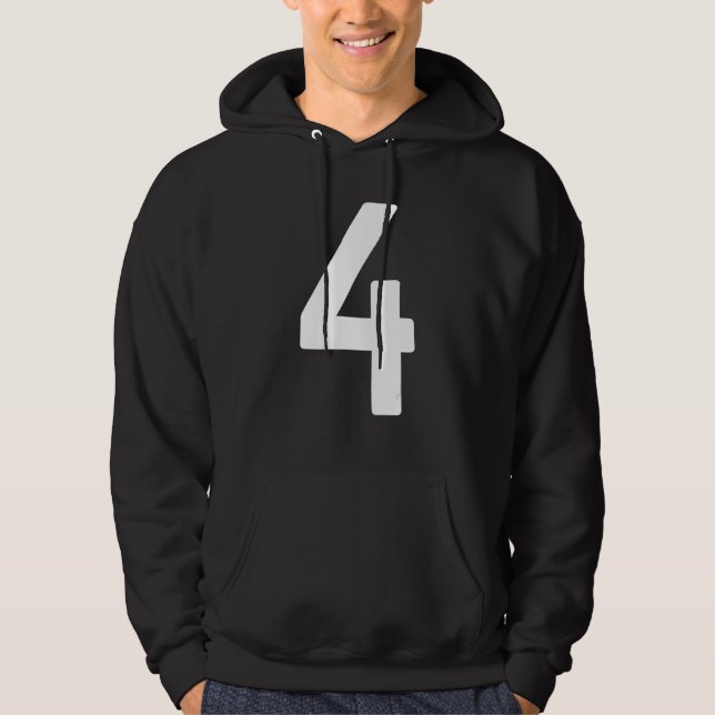 B Day Number 4 Monogram Norwester Font Initial Alp Hoodie (Front)