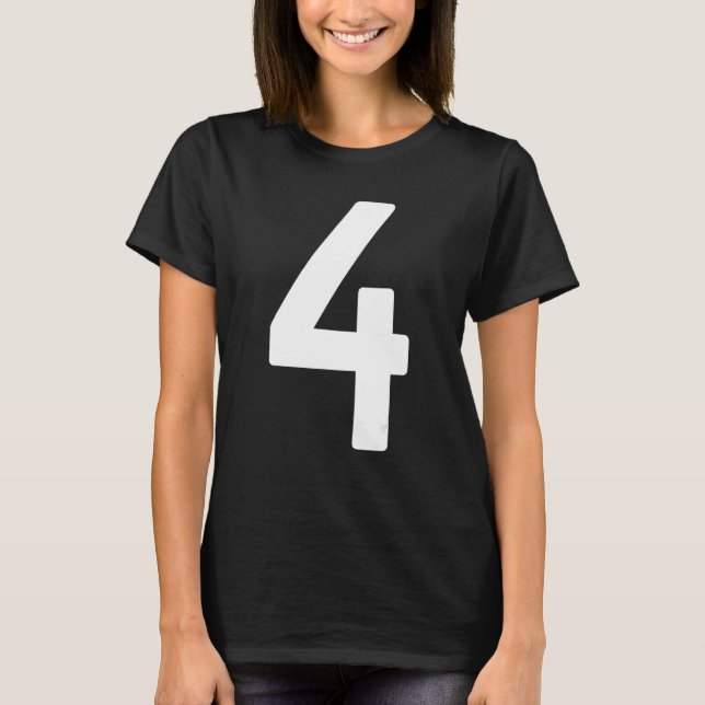 B Day Number 4 Monogram Norwester Font Initial Alp T-Shirt (Front)