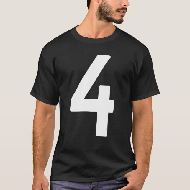 B Day Number 4 Monogram Norwester Font Initial Alp T-Shirt (Front)