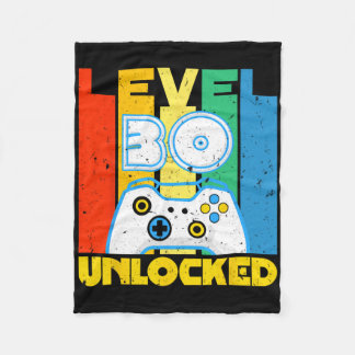 B-day Video Player Level 30 Unlocked Retro Gamer  Fleece Blanket