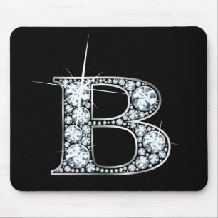 "B" Diamond Bling Mousepad