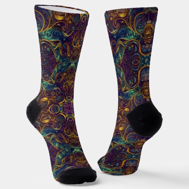 B&E Socks Bold and Elaborate Design 001910 (Angled)