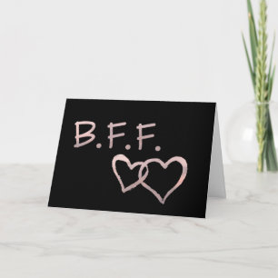 B F F with Linked Hearts Best Friends Forever Card