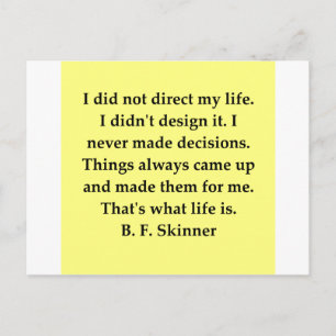 b f skinner quote postcard