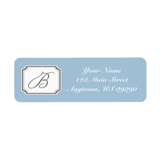 B Fancy Mongram Address Label (Blue)