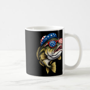 B Fish 4th Of July American Us Flag Patriotic Fish Coffee Mug