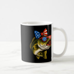 B Fish 4th Of July American Us Flag Patriotic Fish Coffee Mug