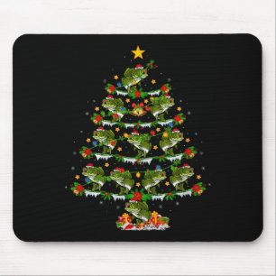B Fish Christmas Tree Lights Funny B Fishing Xmas  Mouse Pad