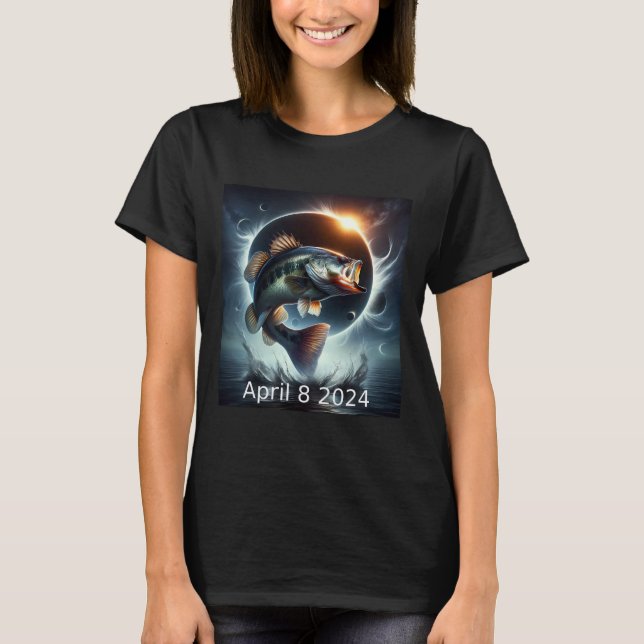 B Fish Solar Eclipse April 8 2024  T-Shirt (Front)
