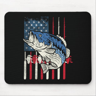 B Fish Us American Flag Patriotic Fishing Fisherma Mouse Pad